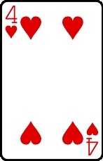 Meaning of the card Four of Hearts in cartomancy