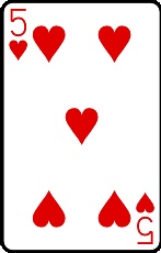 Meaning of the card Five of Hearts in cartomancy