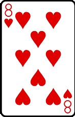 Meaning of the card Eight of Hearts in cartomancy