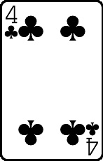 Meaning of the card Four of Clubs in cartomancy